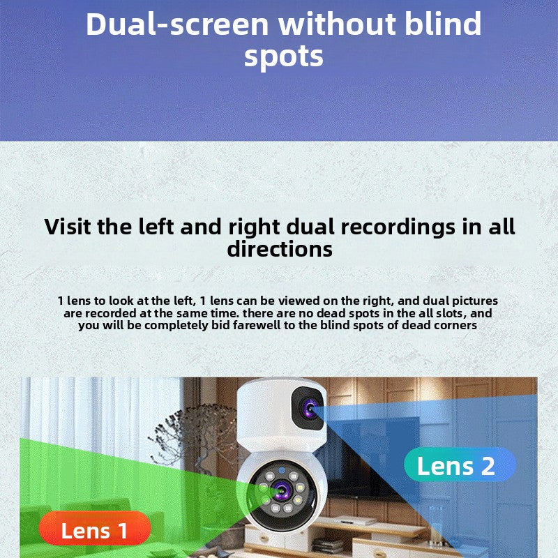 Dual-screen waterproof home security camera